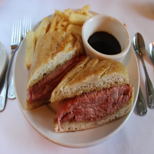 Our Famous Prime Rib French Dip Sandwich