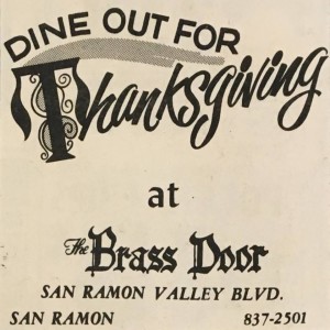 Retro Brass Door Thanksgiving Ad from San Ramon Valley Pioneer newspaper 1968